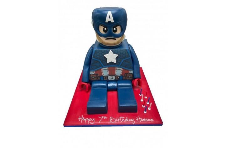 Captain America Lego Cake